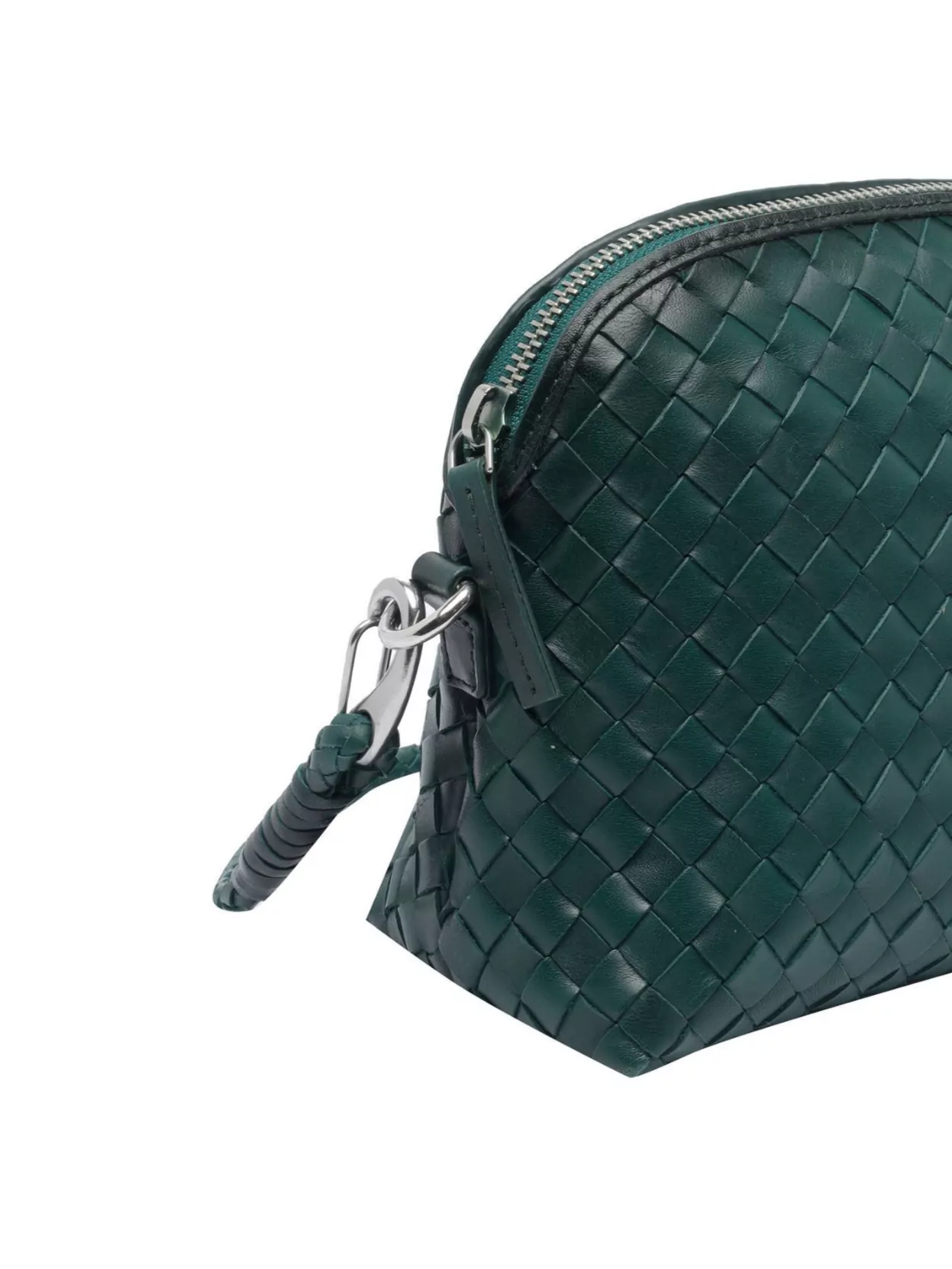 Dragon Diffusion Woven Texture Shoulder Bag With Metal Hardware
