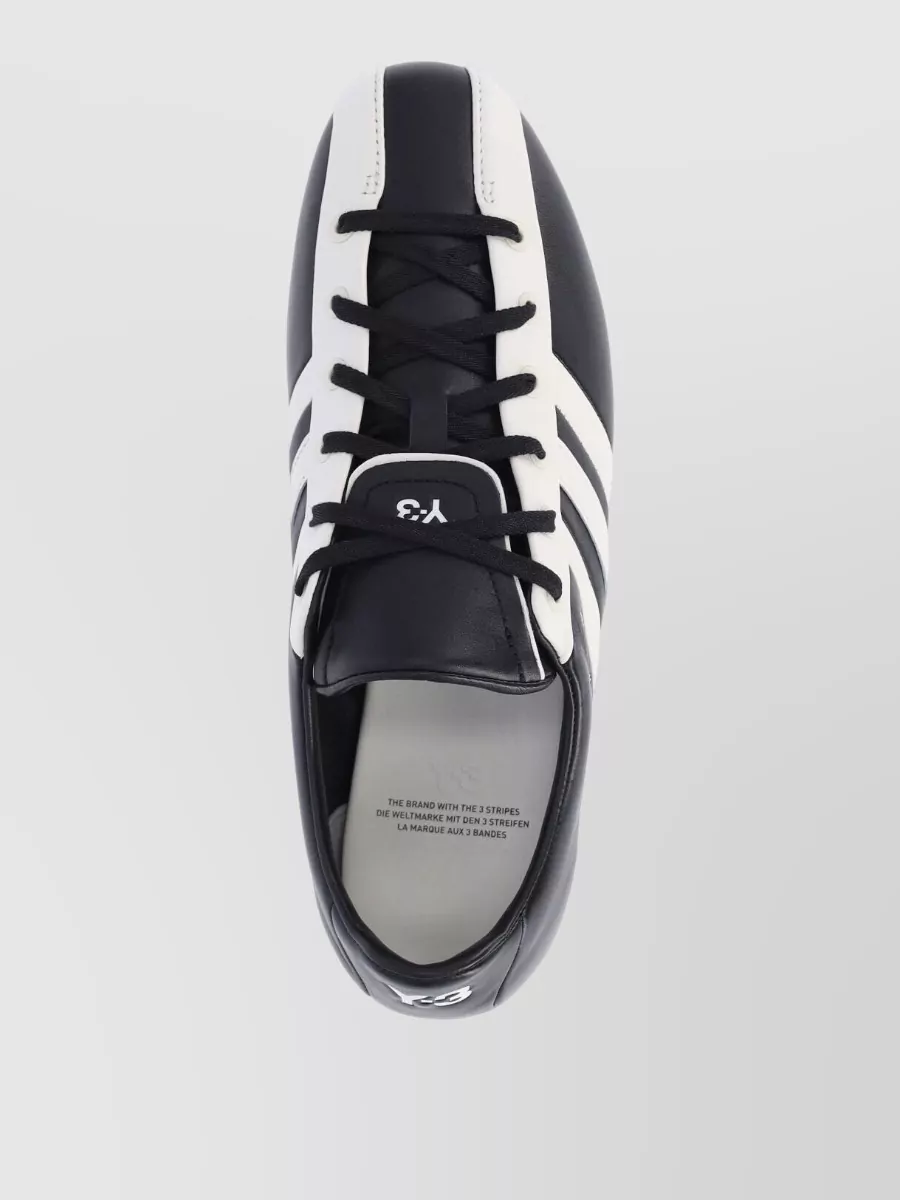 Y-3 Leather Low-Top Lace-Up Sneakers