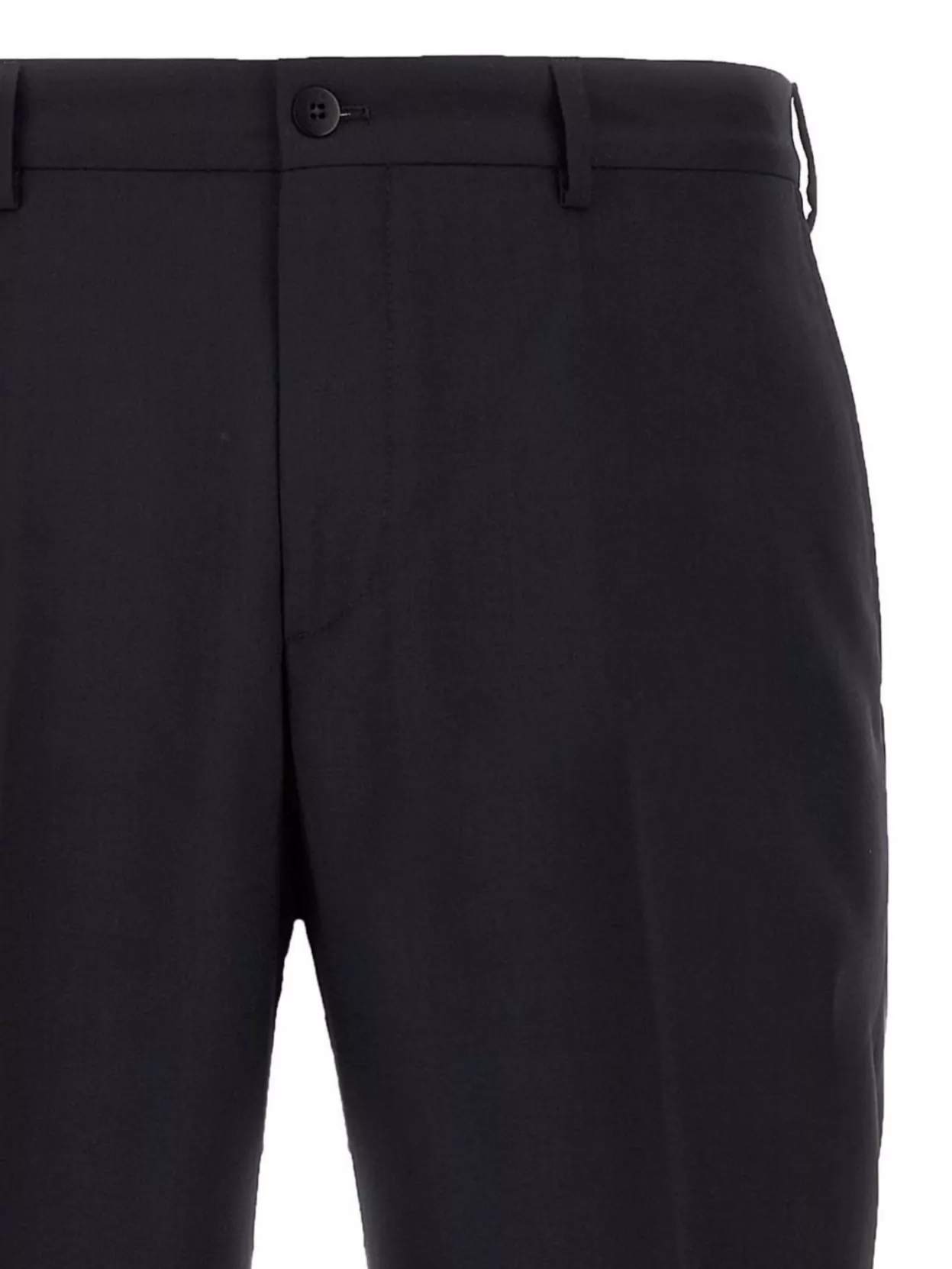 Pal Zileri Wool Trousers With Back Pockets And Belt Loops In Black