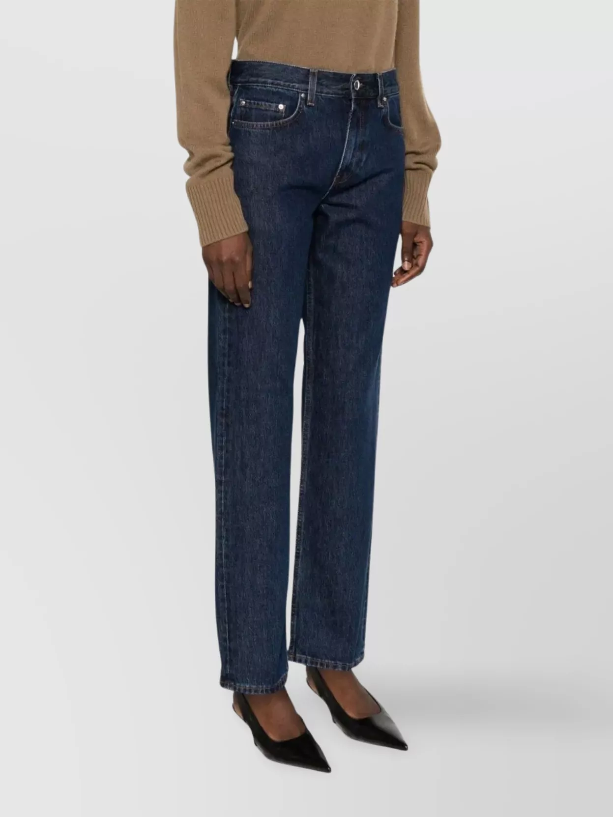 Totême Straight Leg Denim Trousers Pockets
