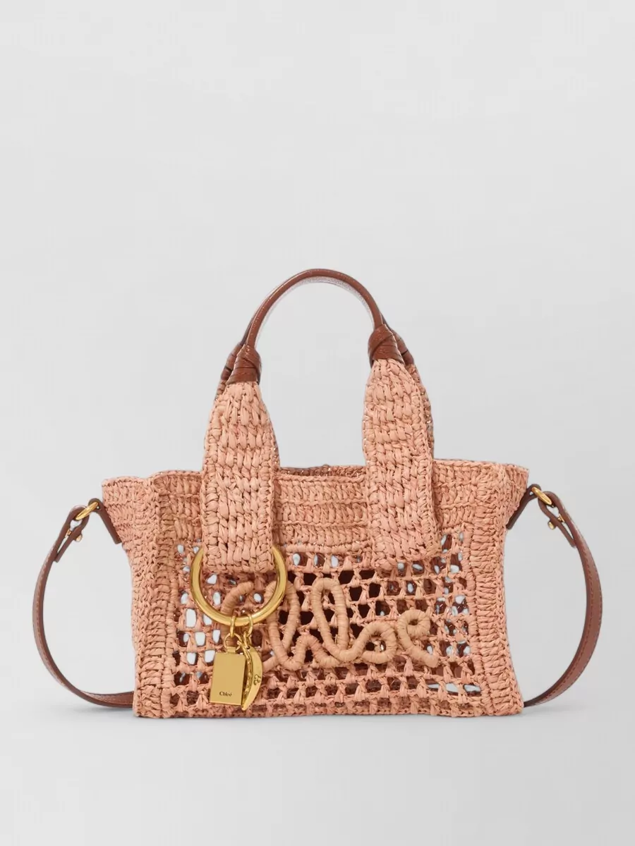 Chloé mini raffia shoulder bag