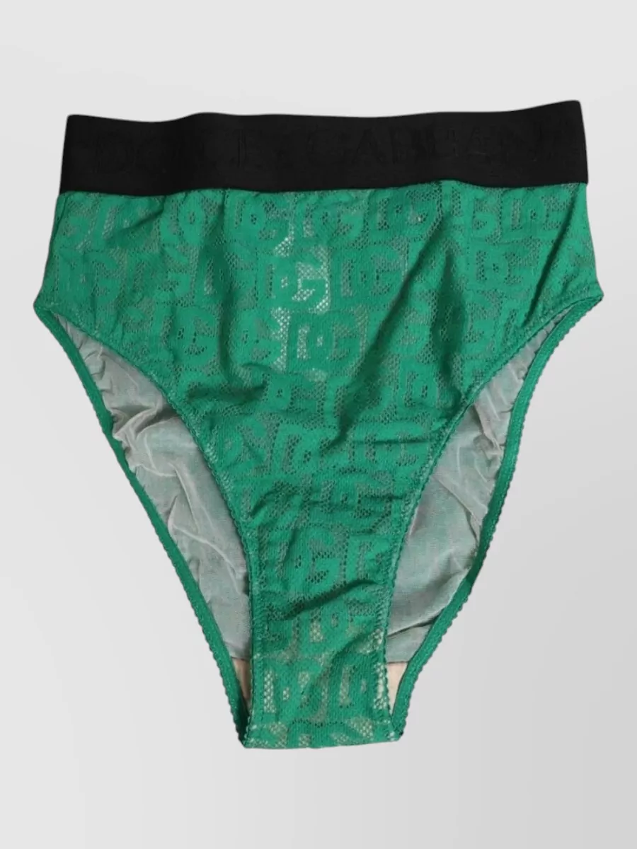 Dolce&Gabbana logo lace high-waisted briefs