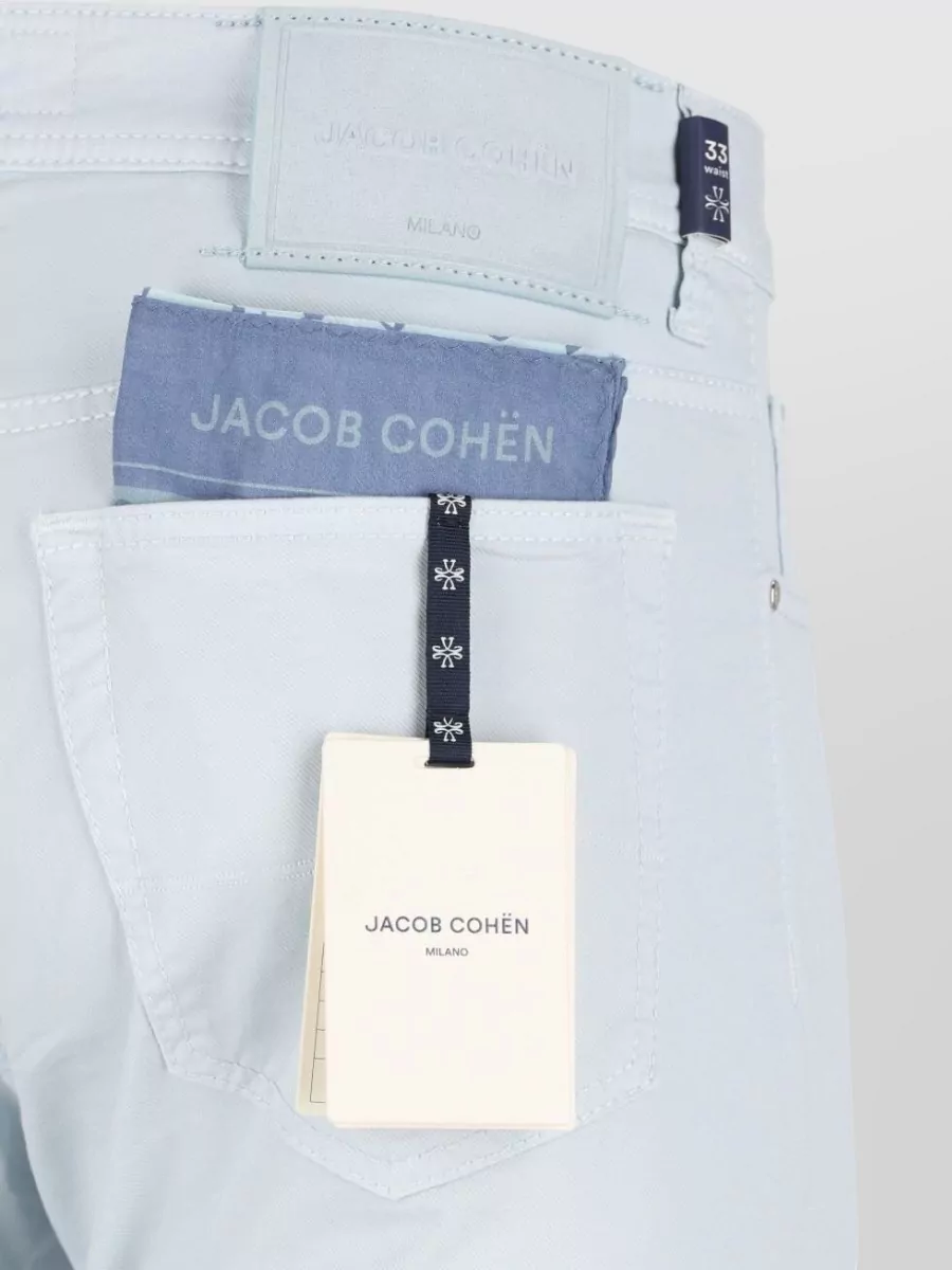 Jacob Cohen Straight Leg Trousers Belt Loops Five Pockets