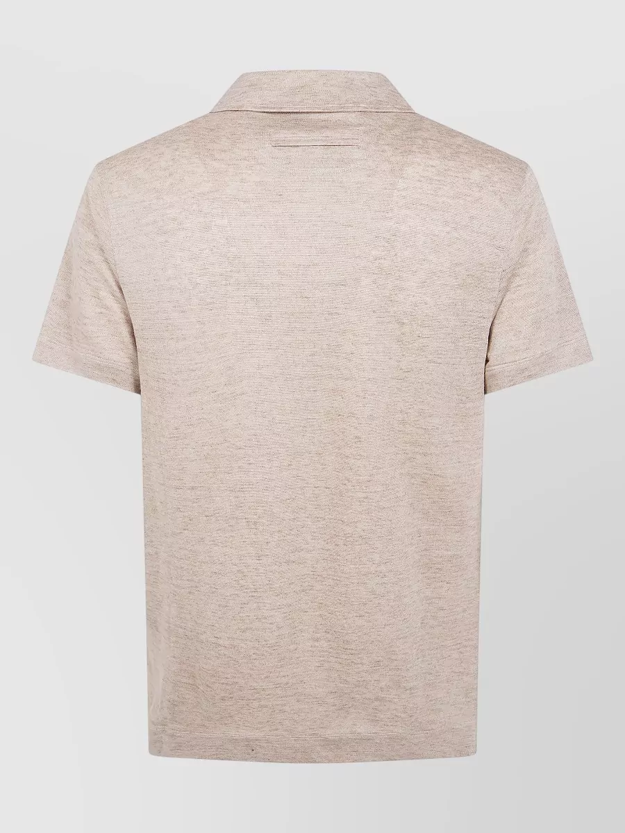 Zegna Linen V-Neck Polo Shirt