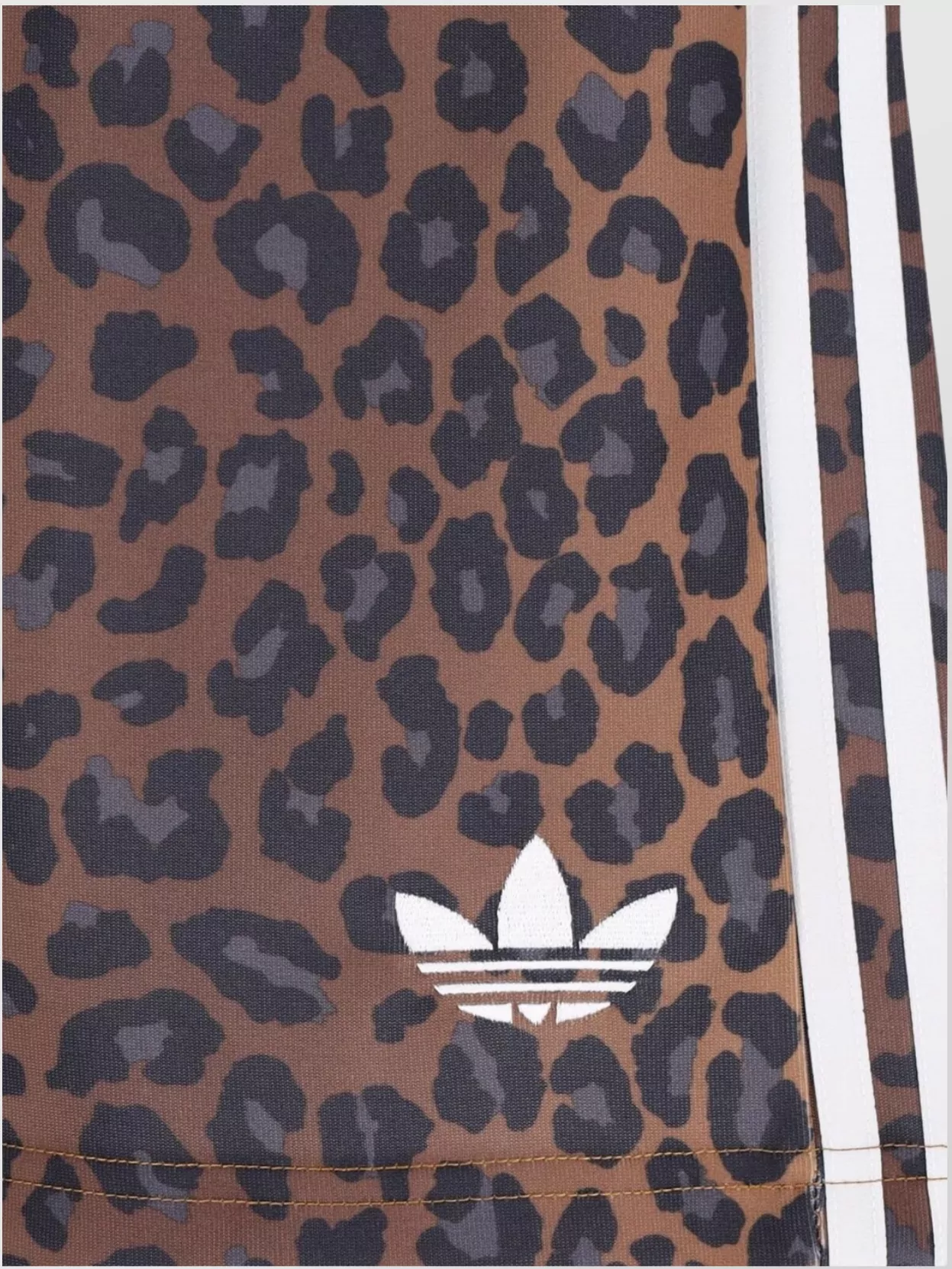 Adidas Animal Print Elastic Waistband Shorts Side Stripes