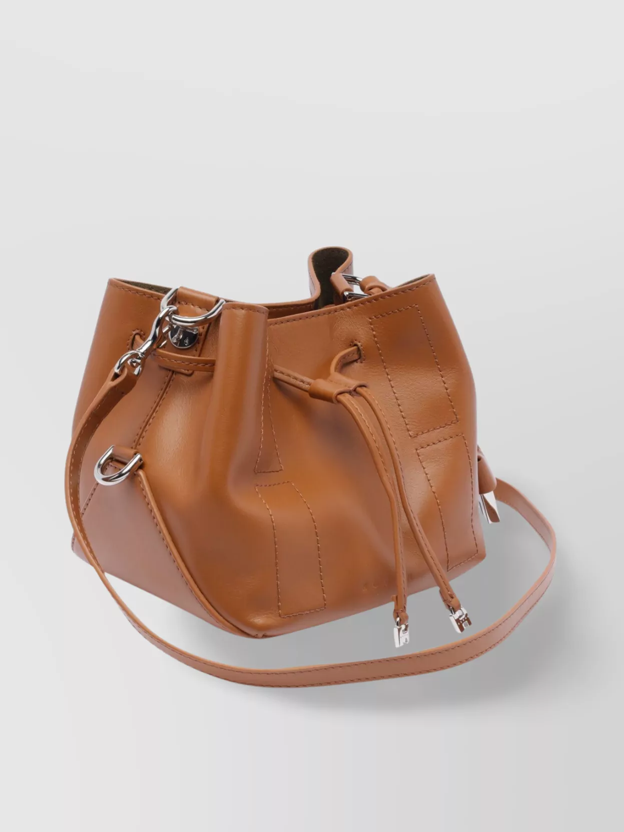 Hogan Structured Leather Shoulder Bag With Adjustable Strap