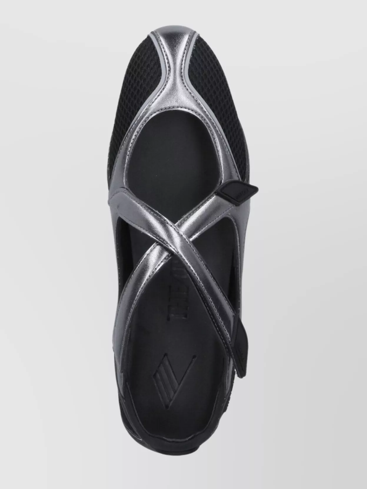 The Attico Mesh Ballet Flats Metallic Finish