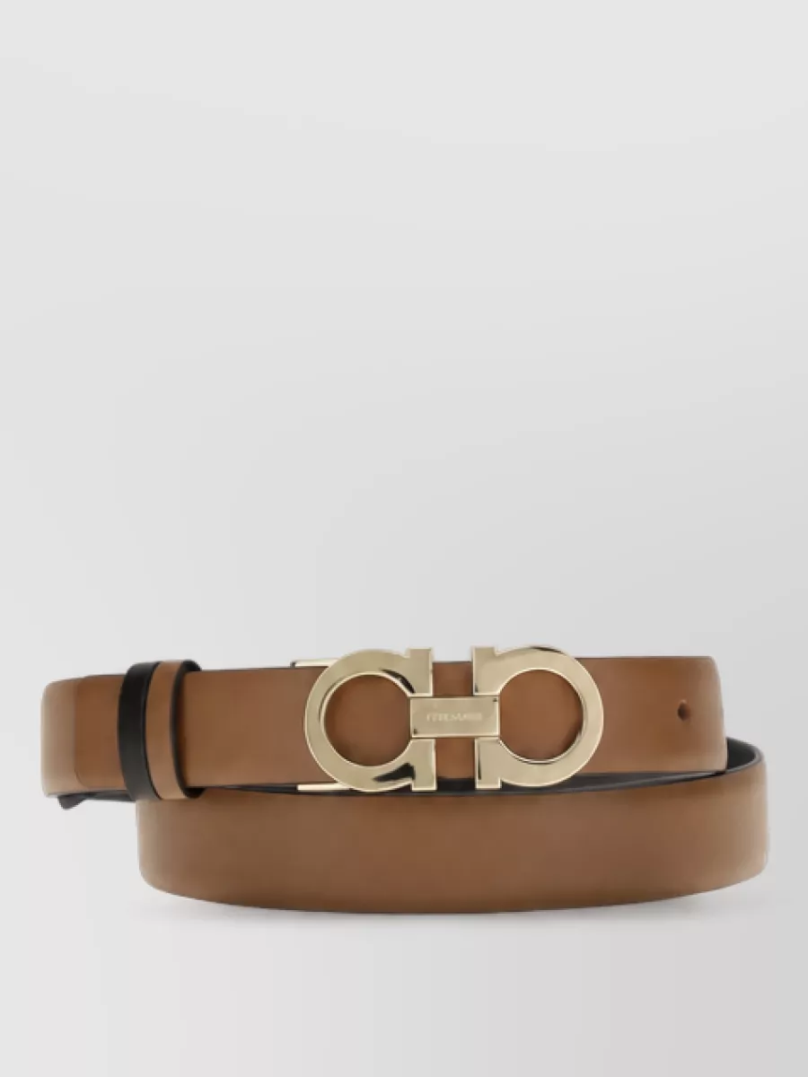 Ferragamo calf leather reversible belt