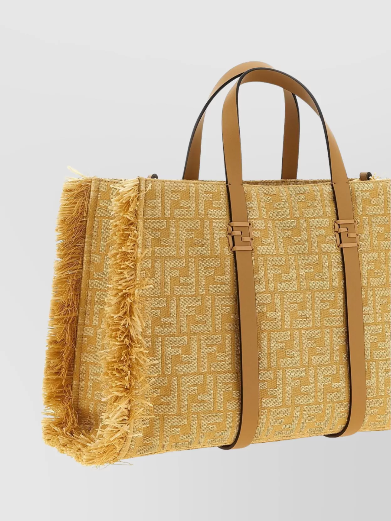 Fendi Chic Fringe Tote Bag With Geometric Pattern