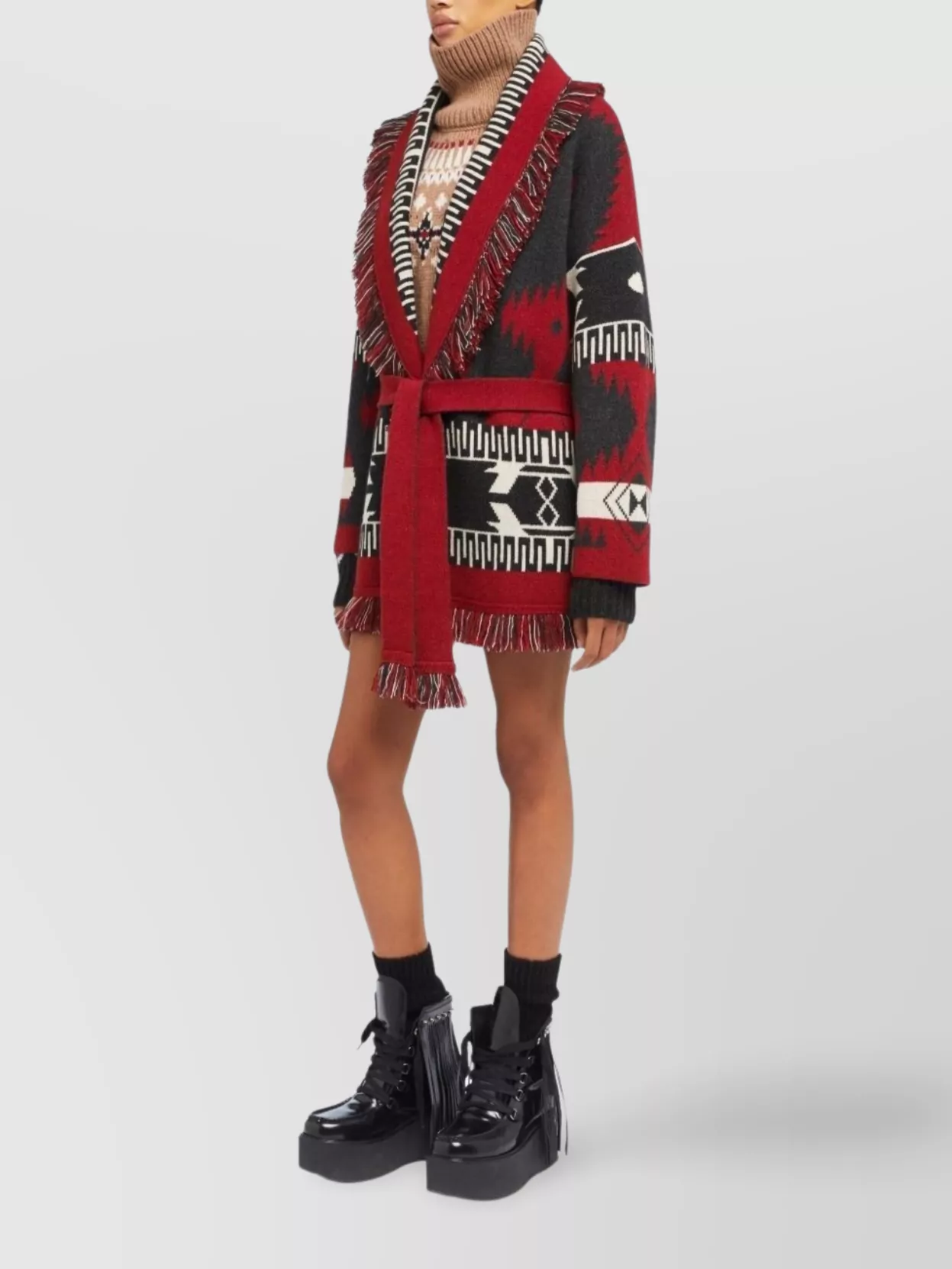 Alanui Jacquard Cashmere Cardigan Shawl Collar