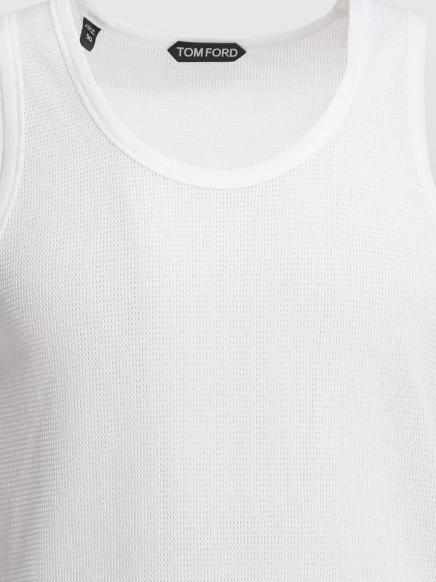 Tom Ford Cotton Ribbed Mesh Tank Top