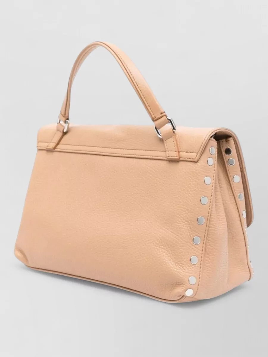 Zanellato Leather Studded Top Handle Tote Bag