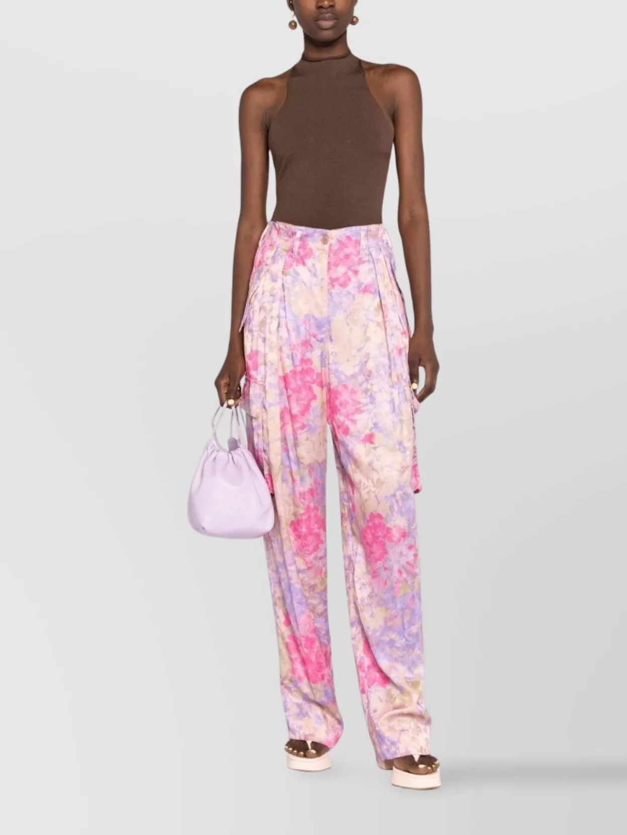 Dries Van Noten Floral Wide Leg Cargo Trousers 6048