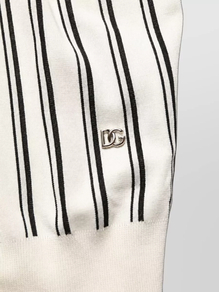 Dolce&Gabbana Silk Striped Polo Shirt