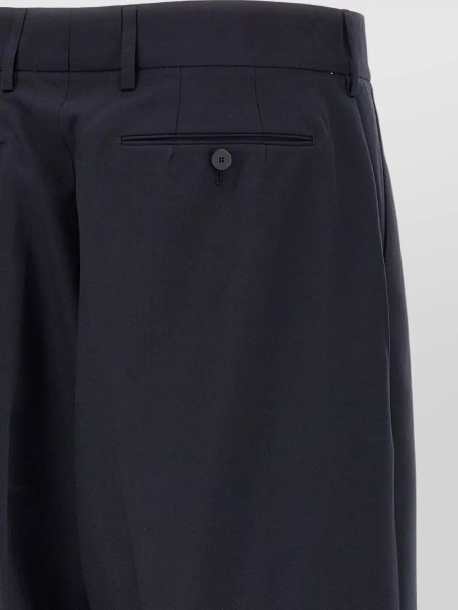 Cellar Door Wool-Blend Pleated Straight-Leg Trousers