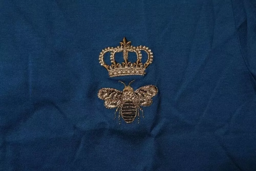Dolce&Gabbana Cotton Embroidered Crew Neck Short-Sleeve T-Shirt