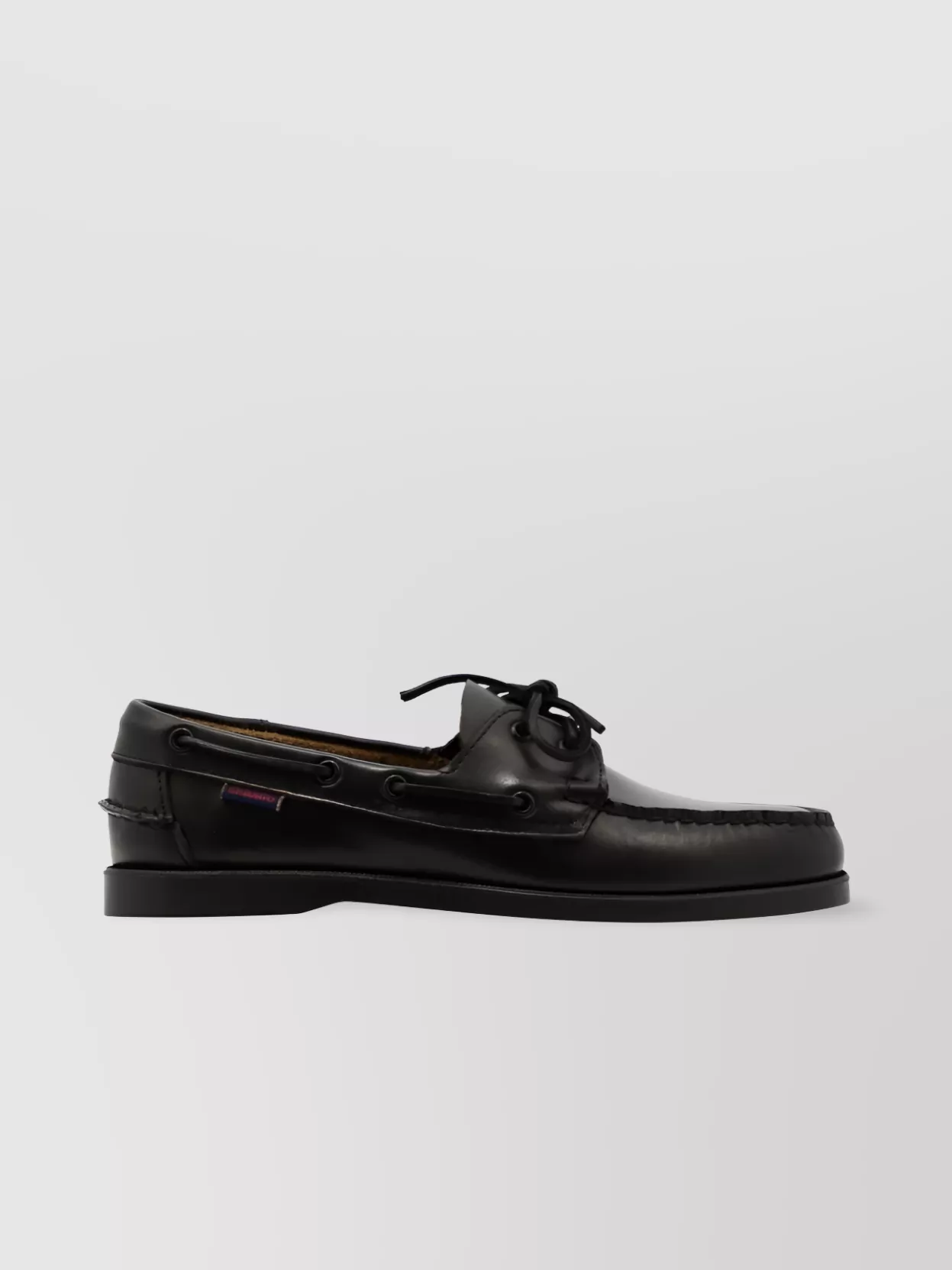 Shop Sebago Refined Round Toe Stitched Loafers In Black