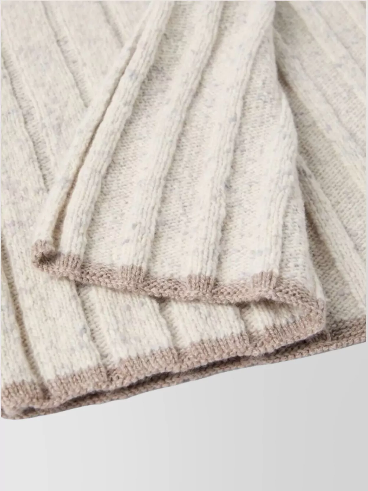 Brunello Cucinelli Flecked Cashmere Ribbed Knit Scarf Accessories In Gray