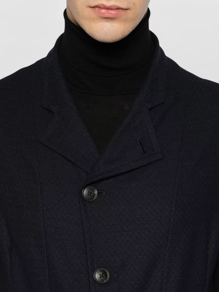 Emporio Armani Virgin Wool Single Breasted Coat