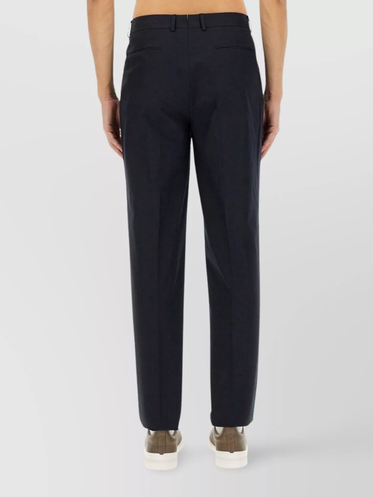 Shop Zegna Straight Leg Trousers With Pockets And Pleats