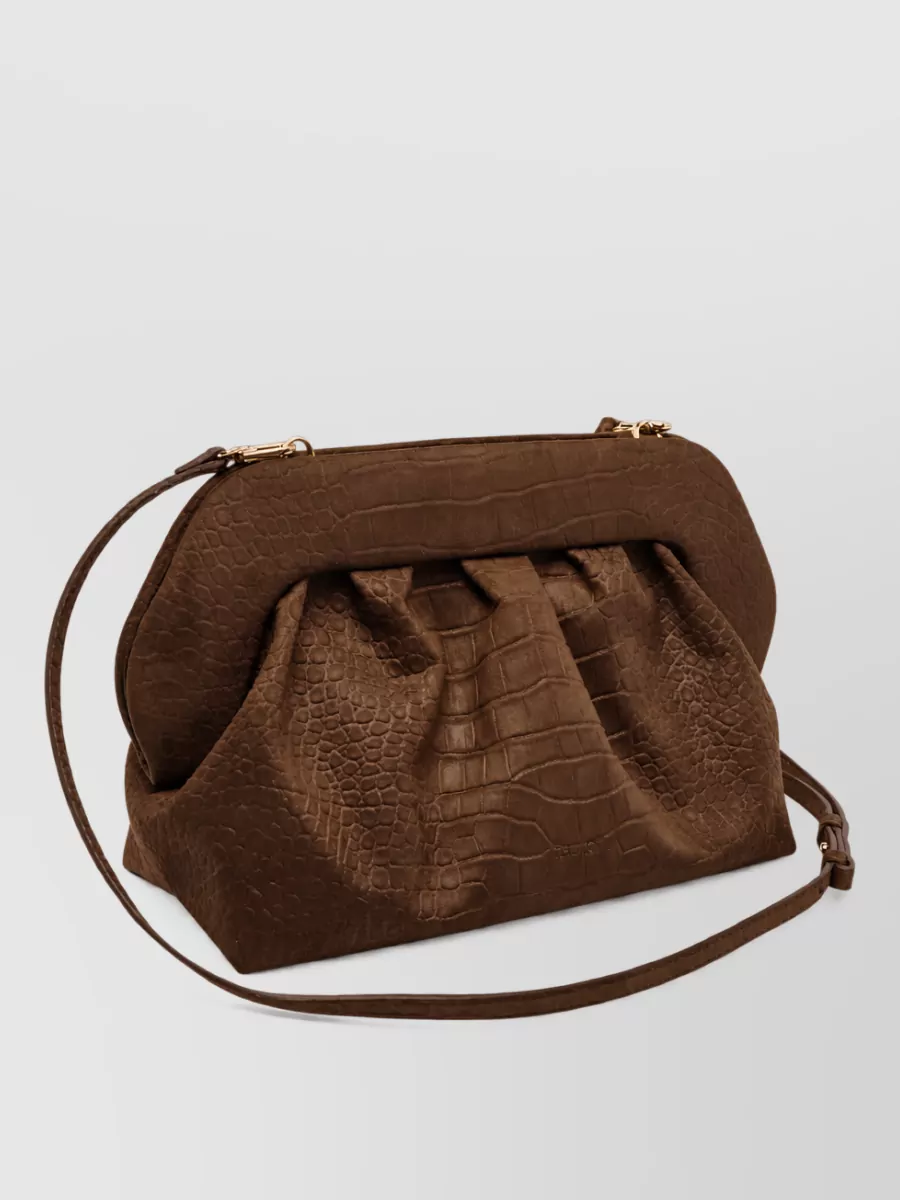 Themoiré bios croco-effect clutch bag