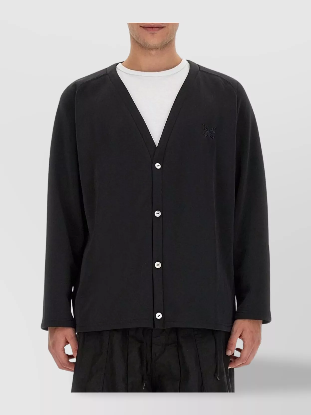 NEEDLES V-NECK LOGO CARDIGAN LONG SLEEVES