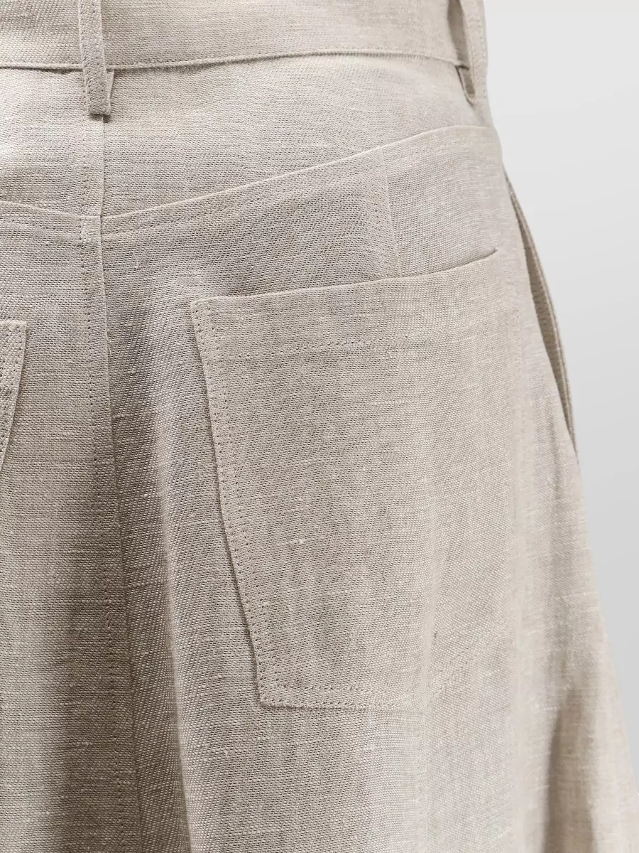 Alysi Linen Flared A-Line Skirt