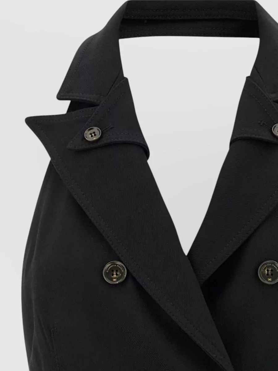 Elisabetta Franchi Halter Neck Dress Belted Waist Buttons