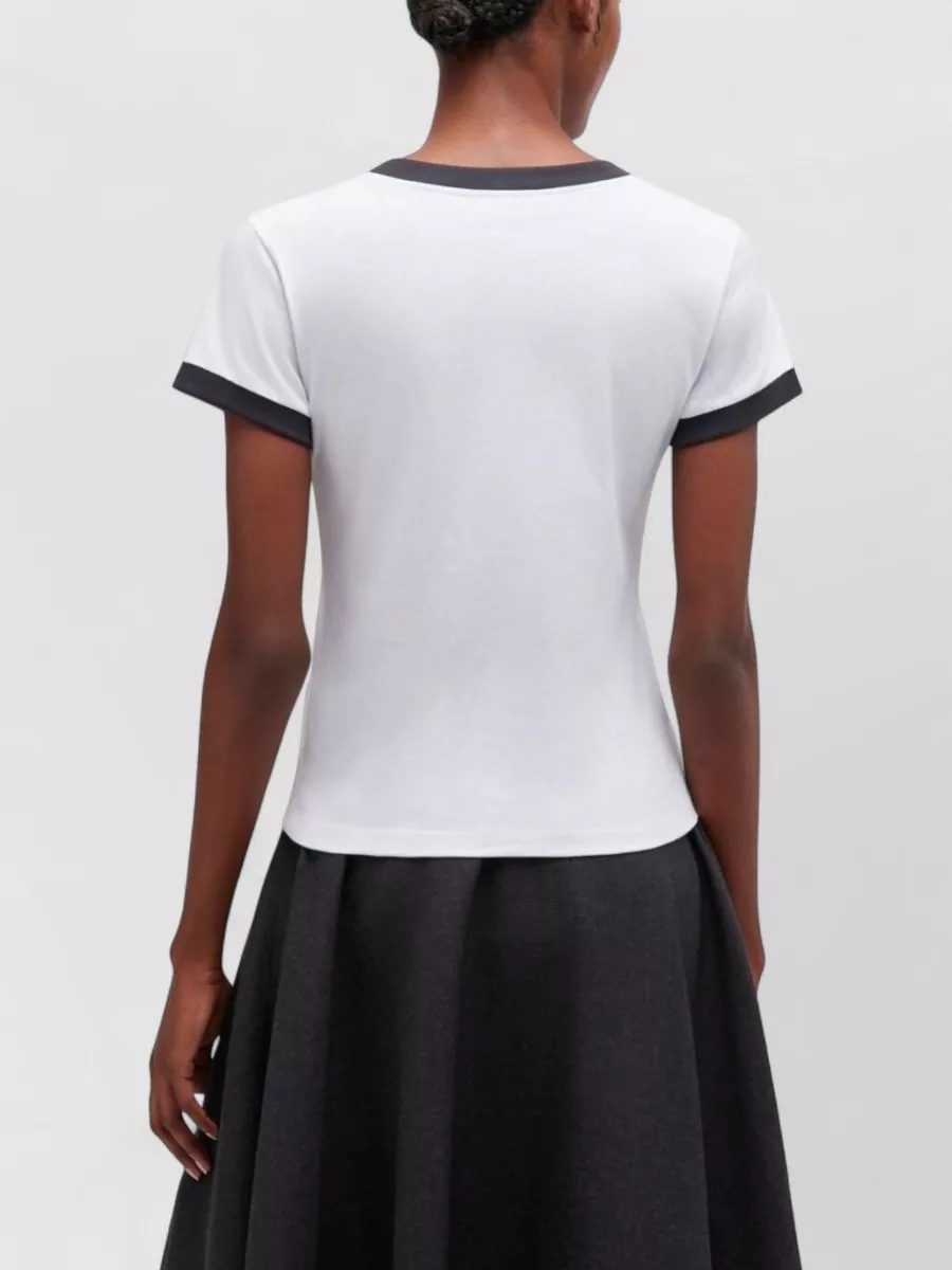 Ganni Graphic Print Crew Neck Short Sleeve Top In Multi