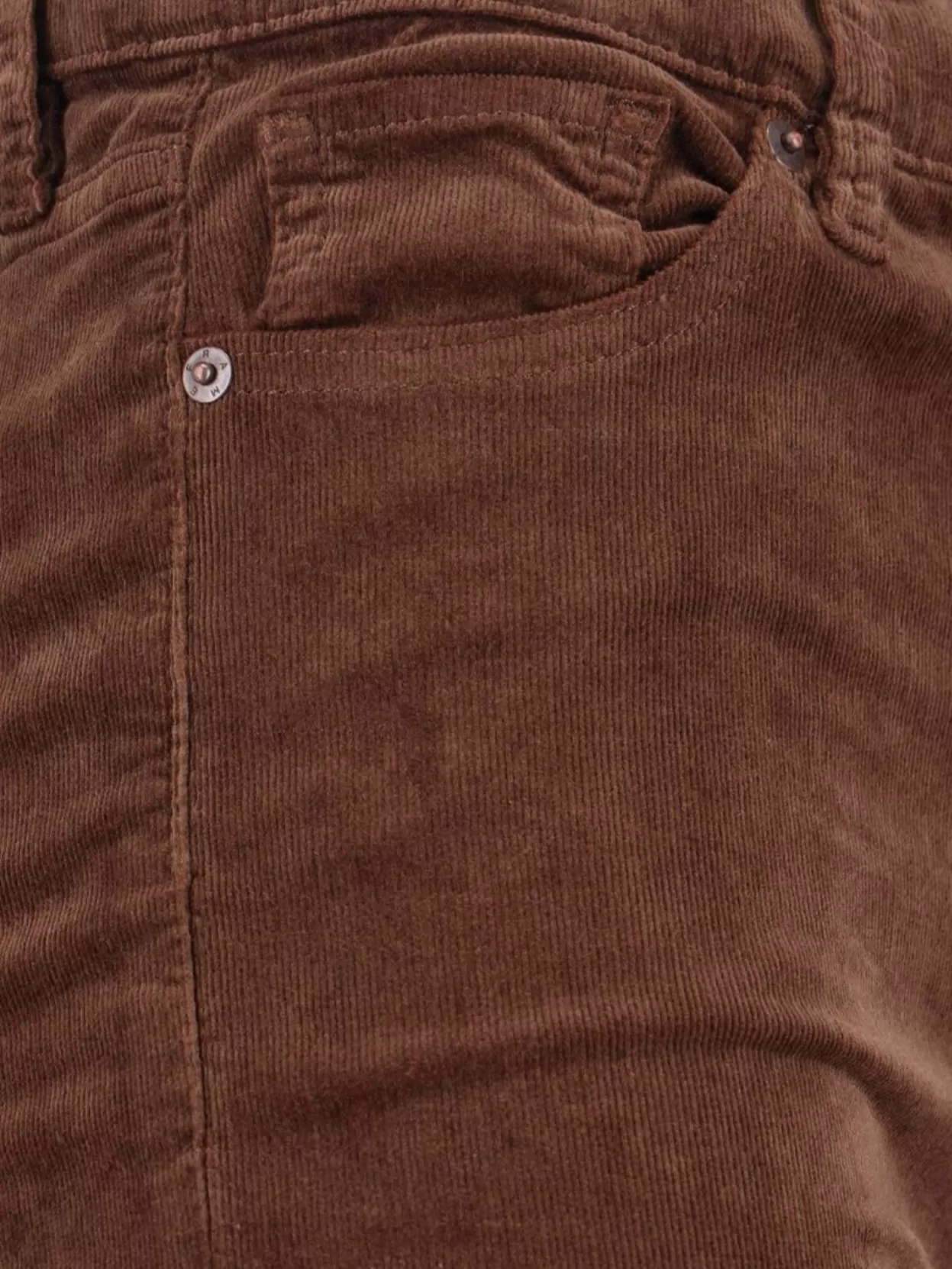 Frame Straight Trousers With Pockets And Belt Loops In Brown