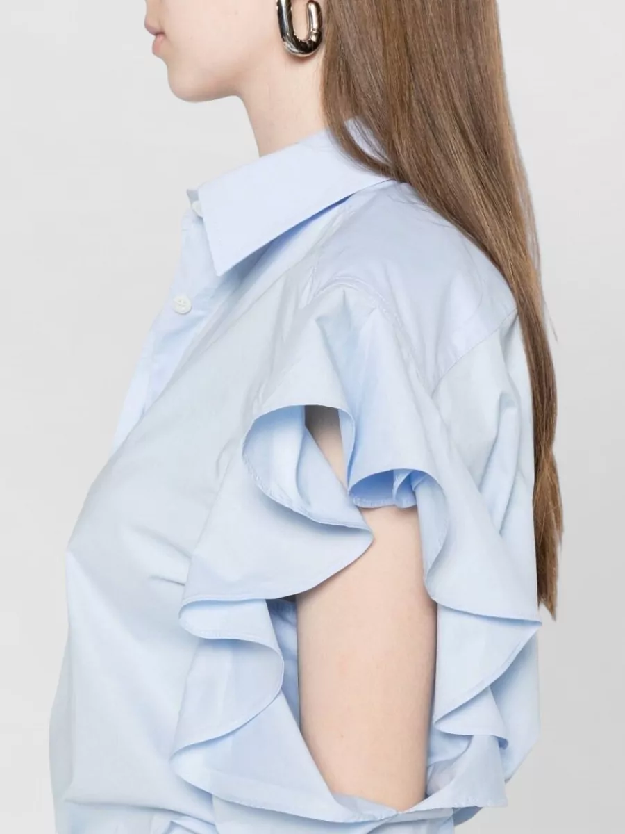 Moschino Ruffled Cutout Shoulder Shirt