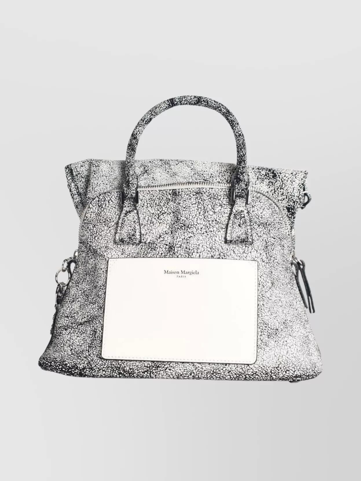 Maison Margiela Textured Leather Shoulder Bag With Top Handles