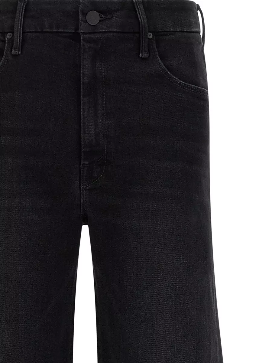 Mother Wide Leg Denim Trousers Belt Loops Five Pockets