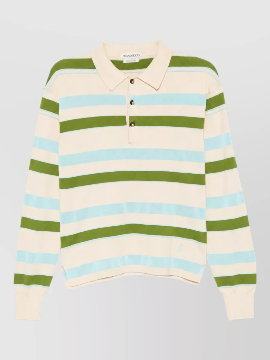 JW Anderson Striped long-sleeve polo shirt