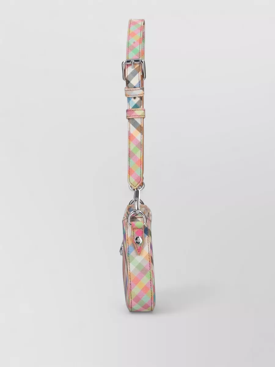 Vivienne Westwood Shoulder Bag Adjustable Strap Checkered Pattern Hardware