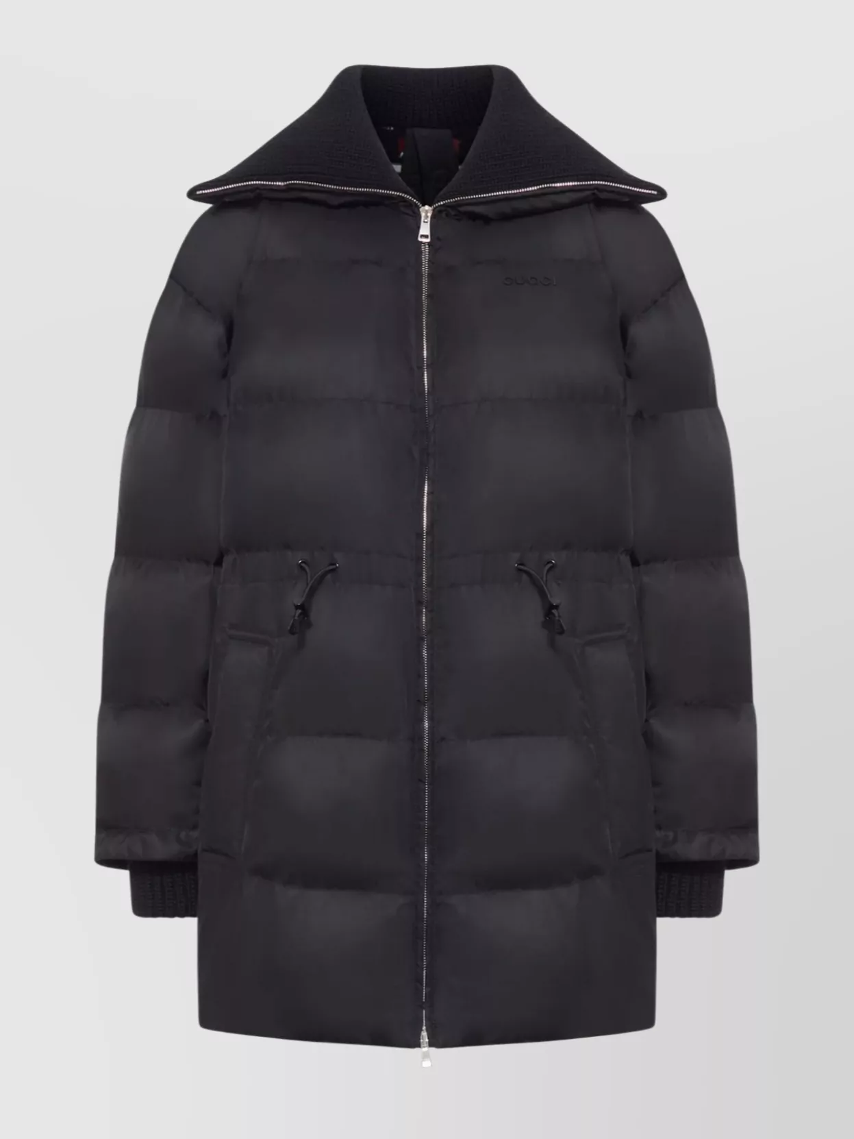 Gucci Quilted Bomber Jacket With Ribbed Collar And Cuffs In Blue