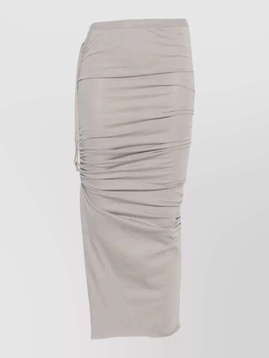 Rick Owens Cotton Gathered Asymmetric Knee-Length Skirt