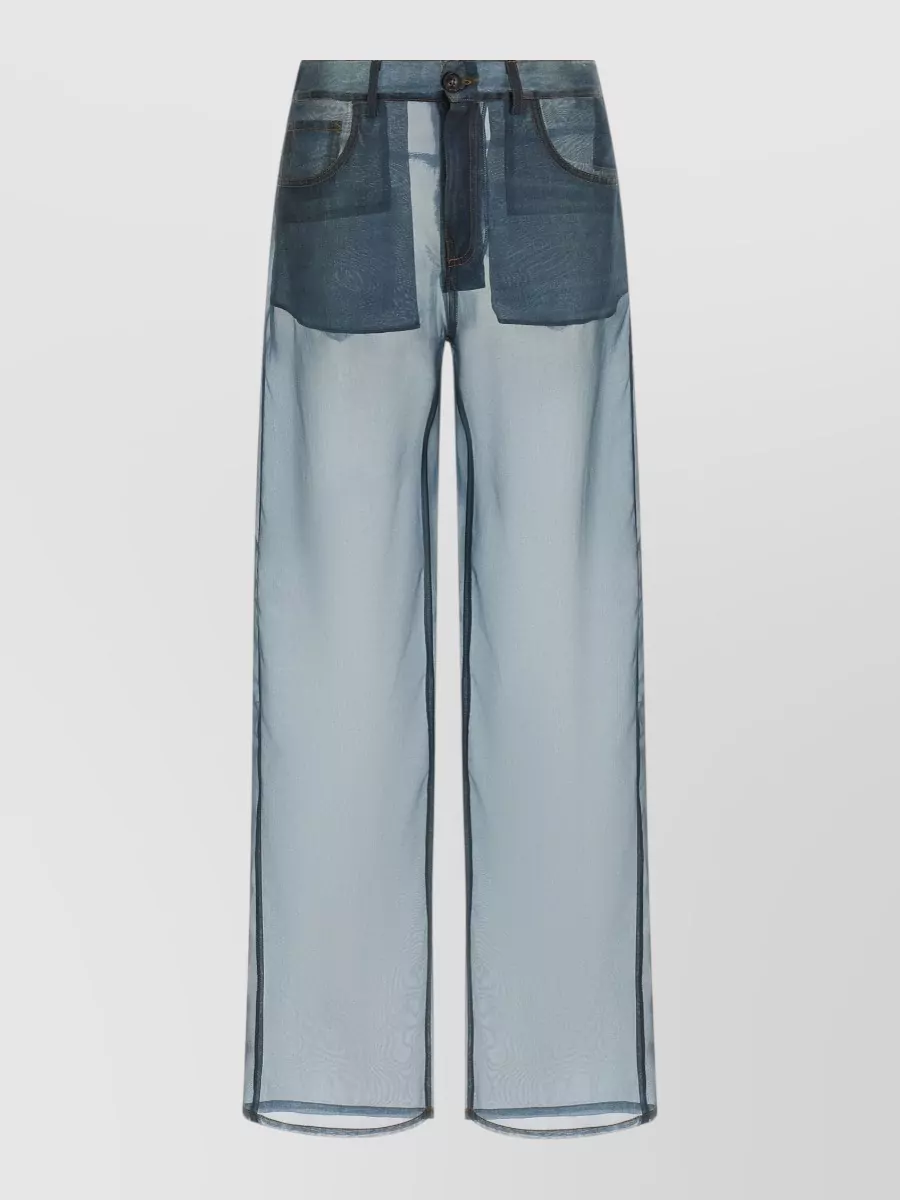 Haikure silk mid-rise wide-leg straight-leg trousers