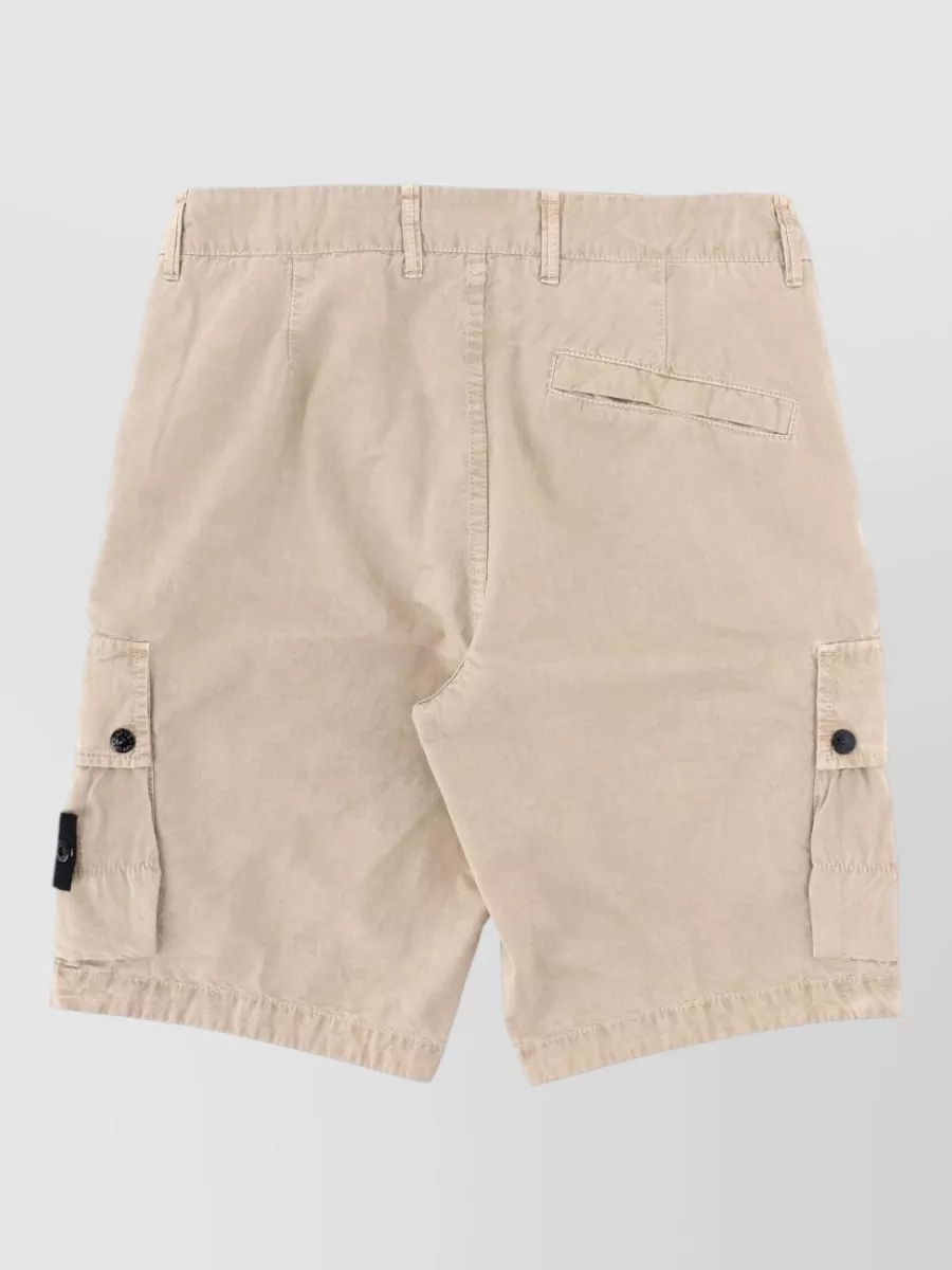 Stone Island Cargo Shorts Logo Patch Detail Design