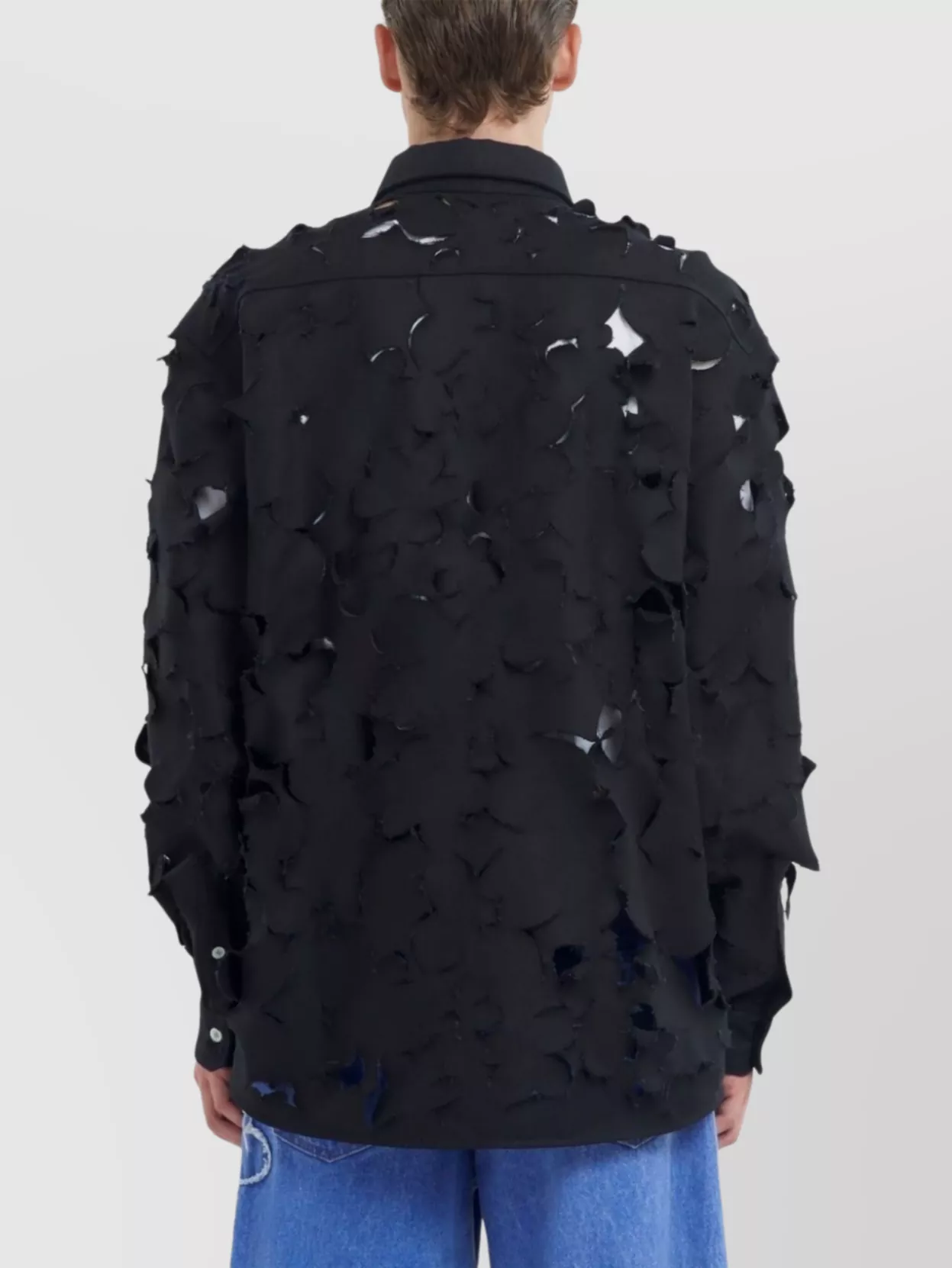 Shop Marni Perforated Button-down Shirt Distressed Detailing