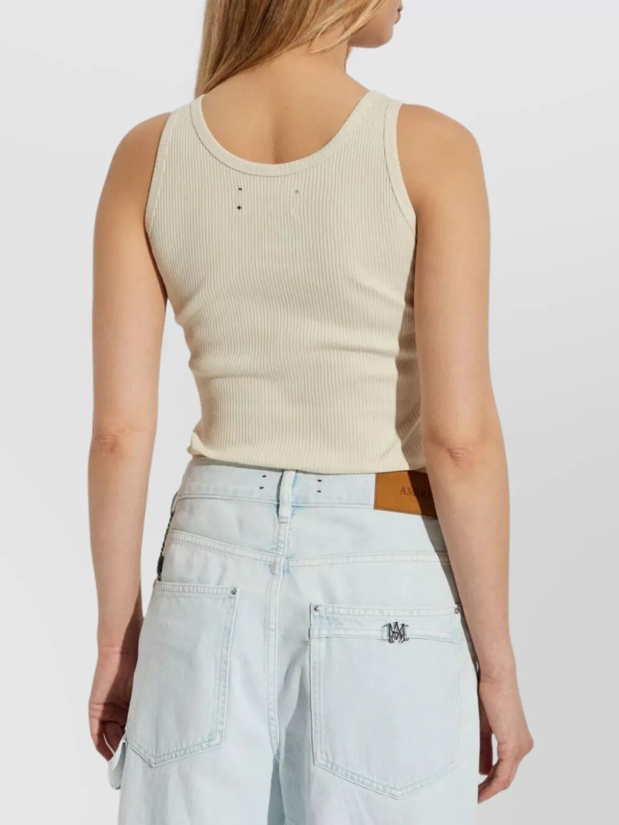 Amiri Italian Ribbed Scoop Neck Tank Top