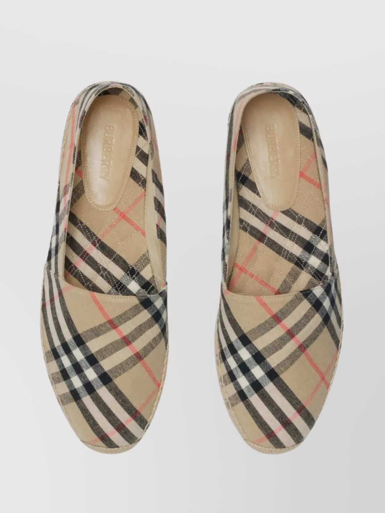 Burberry Check Pattern Canvas Round Toe Espadrilles