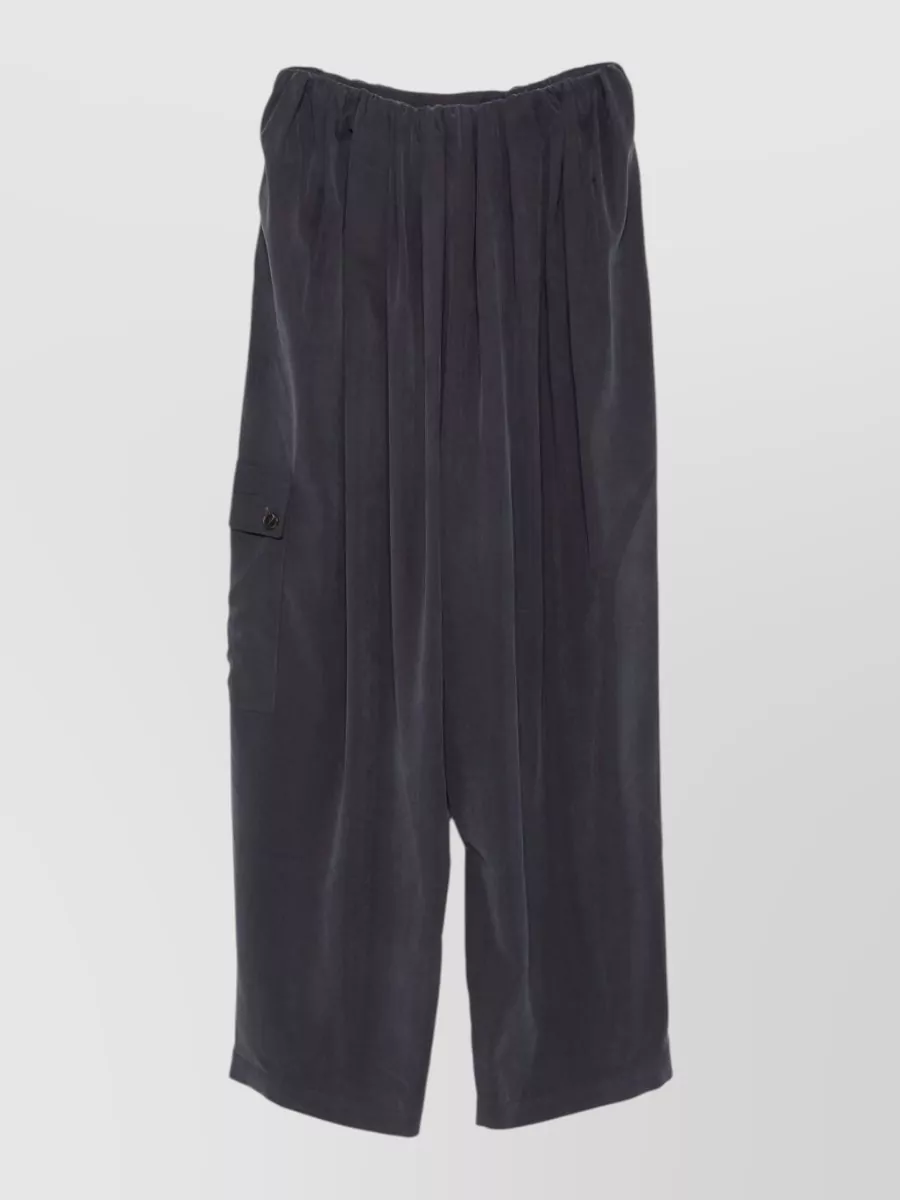 Alysi Pleated Wide Leg Cropped Trousers