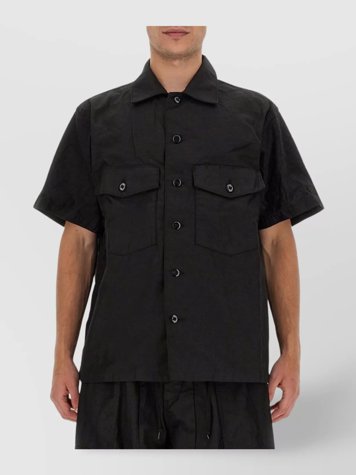 NEEDLES REGULAR FIT SHIRT WITH SHORT SLEEVES AND CHEST POCKETS