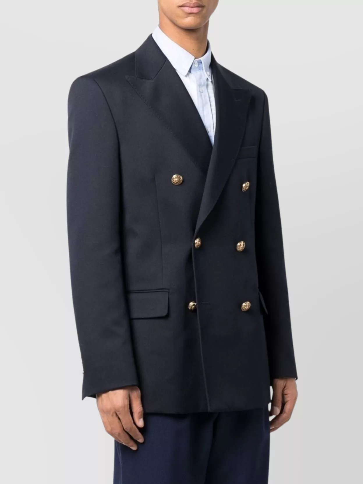 Golden Goose Double Breasted Lapel Chest Pocket Flap Pockets