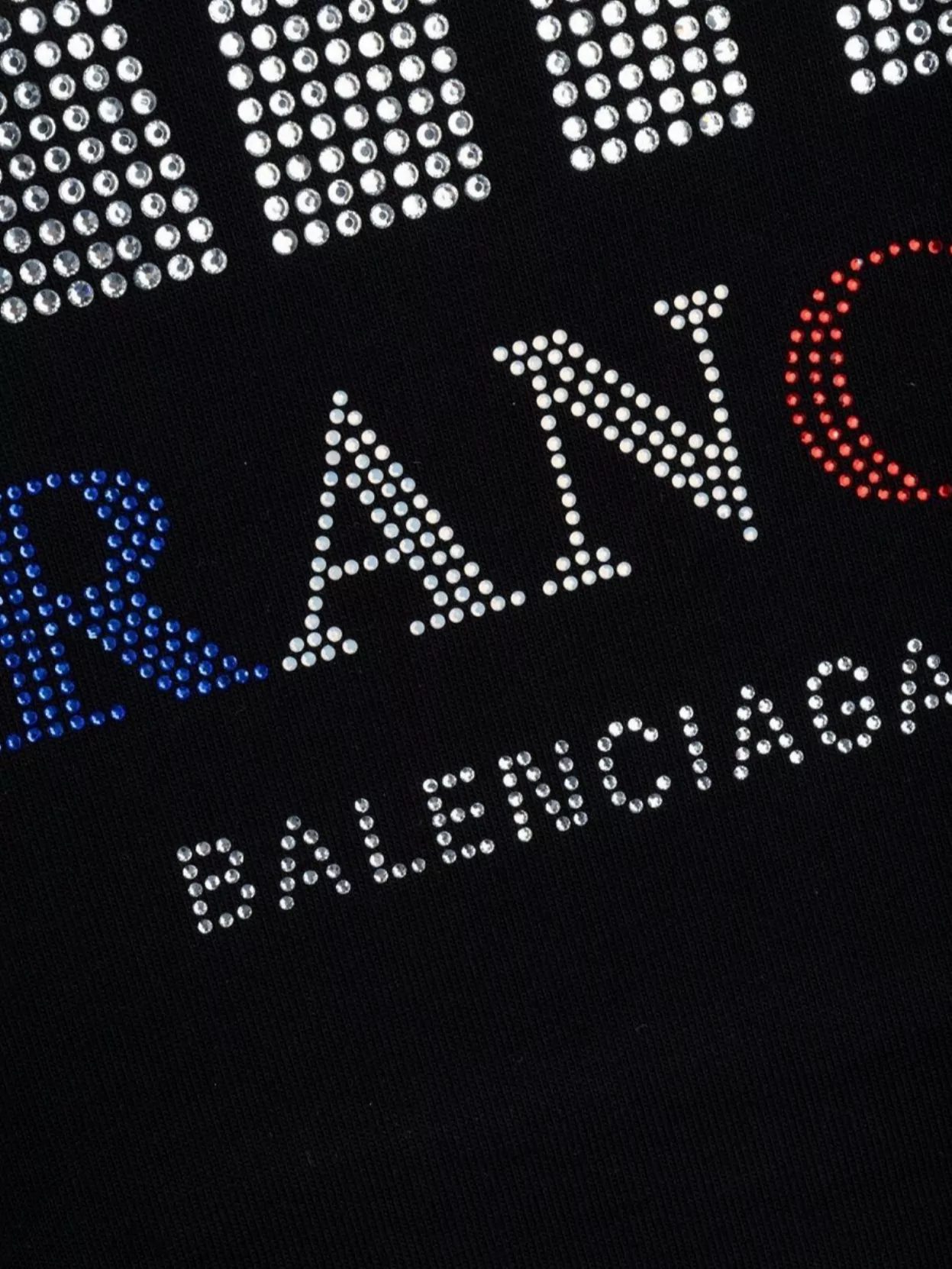 Balenciaga Embellished Graphic Print Mock Neck T-Shirt