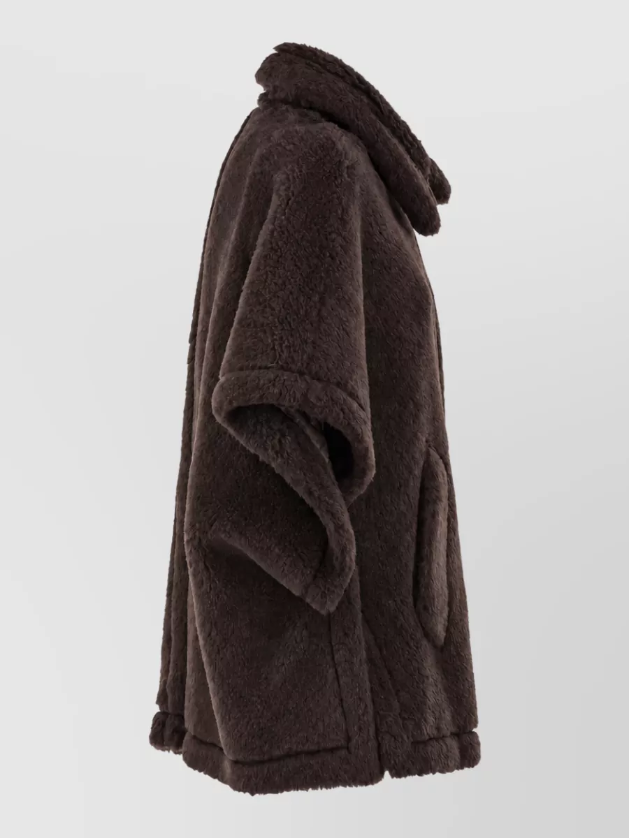 Max Mara Silk Alpaca Virgin Wool Cape Coat