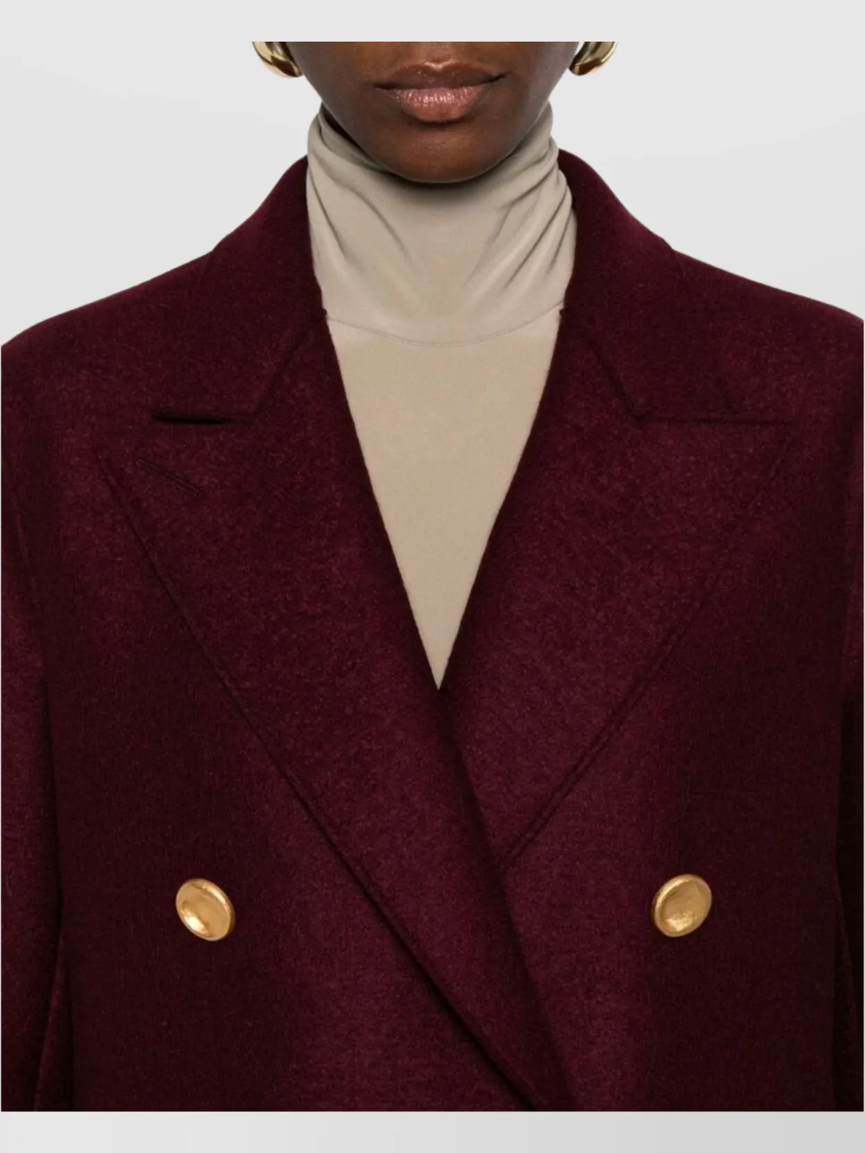 Harris Wharf London Wool Double-Breasted Coat Gold Buttons