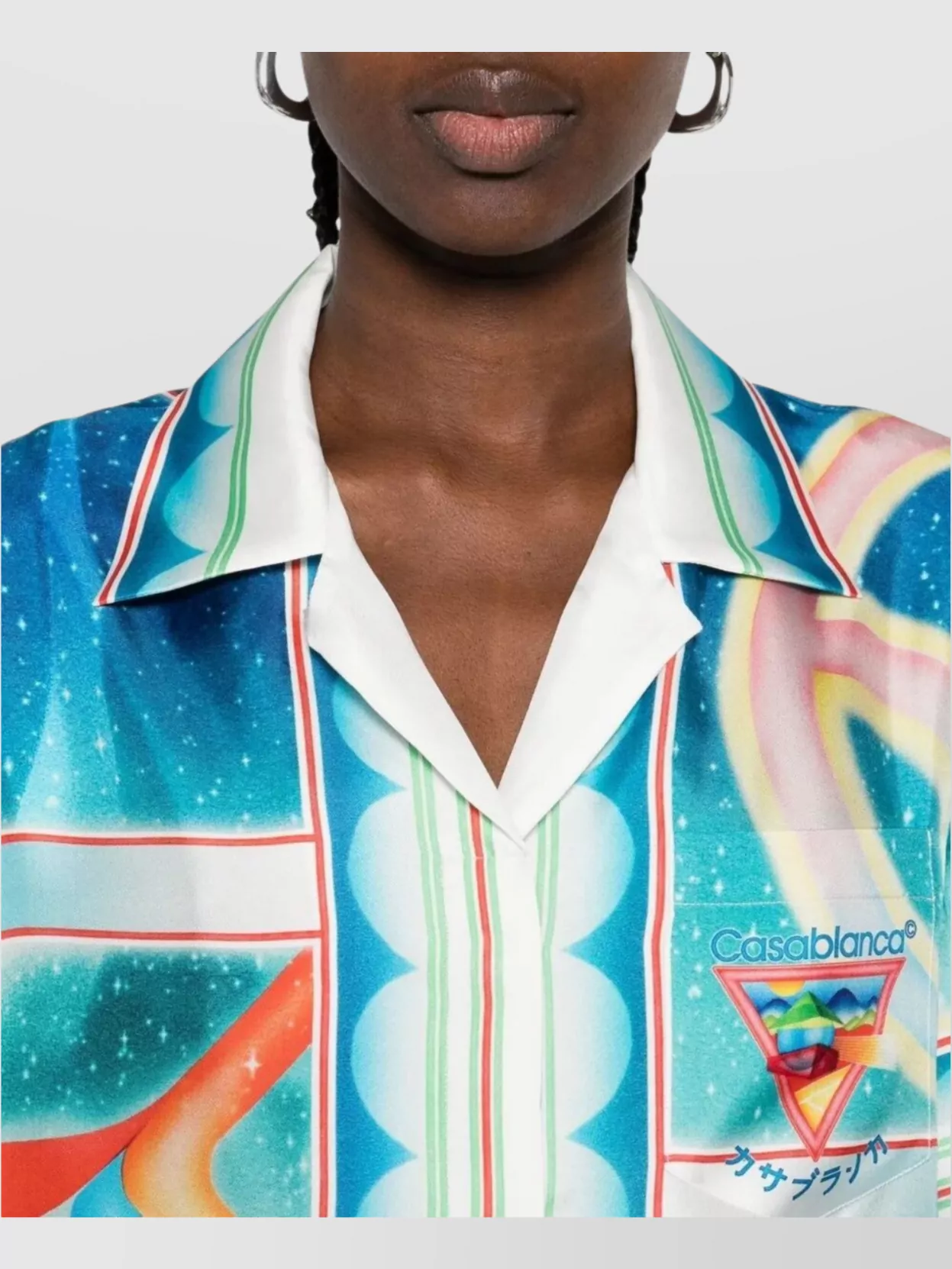 Casablanca Short Sleeve Printed Silk Shirt
