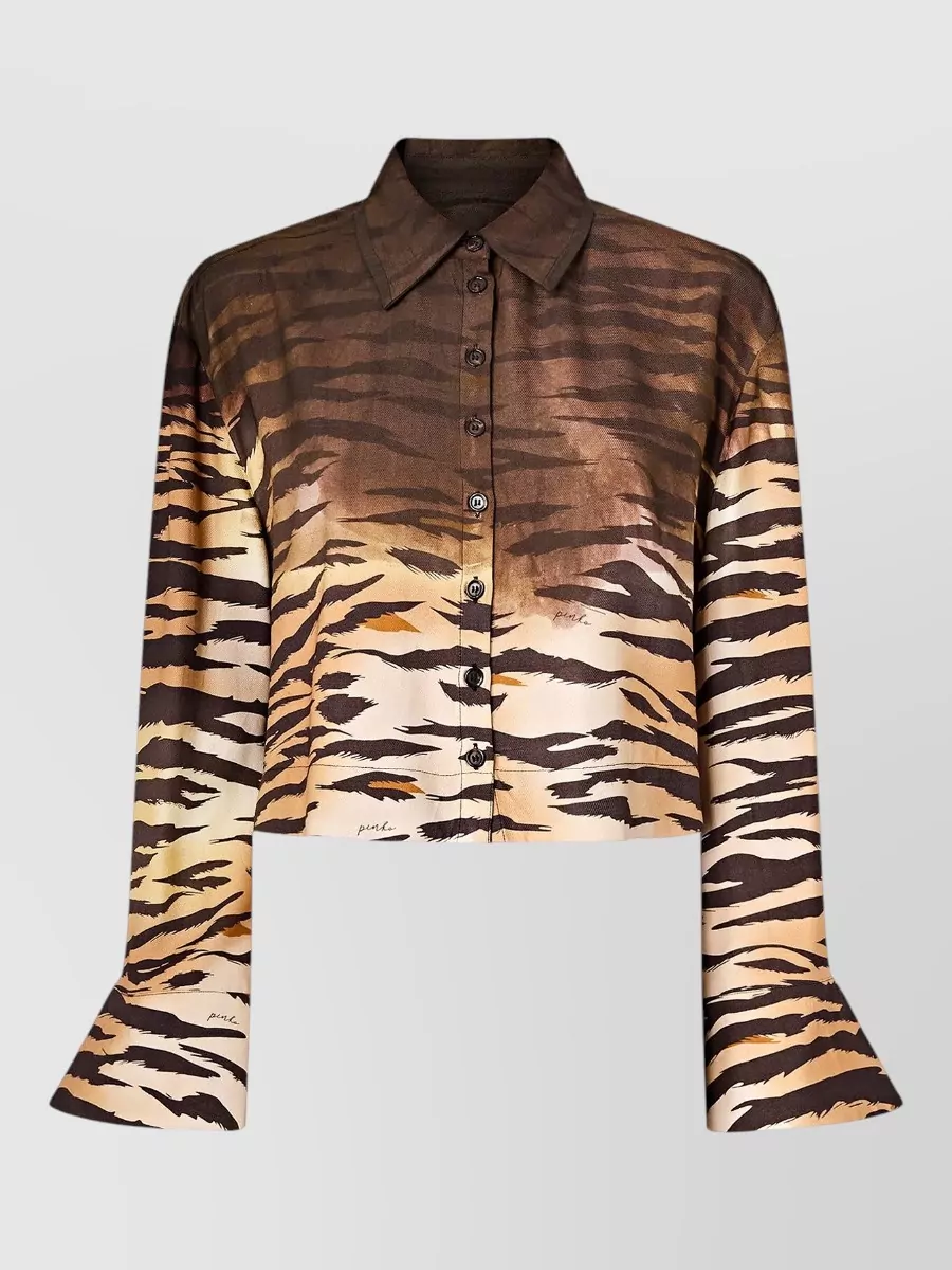 Pinko Animal-print cropped shirt